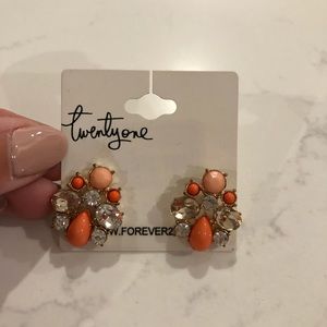 Peach Cluster Earrings